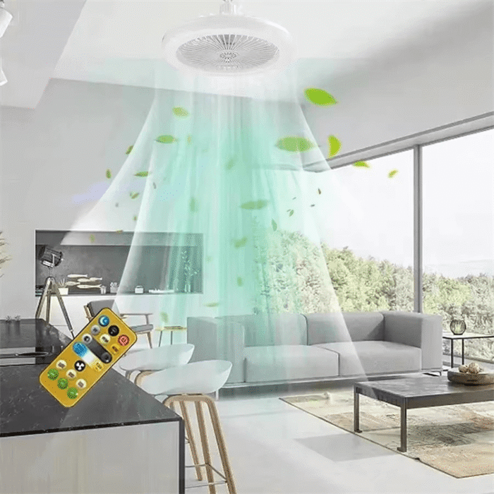 Ventilateur plafonnier LED 2-en-1 avec éclairage intégré - Image 2